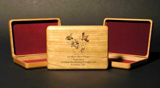 shallow wooden box with lid